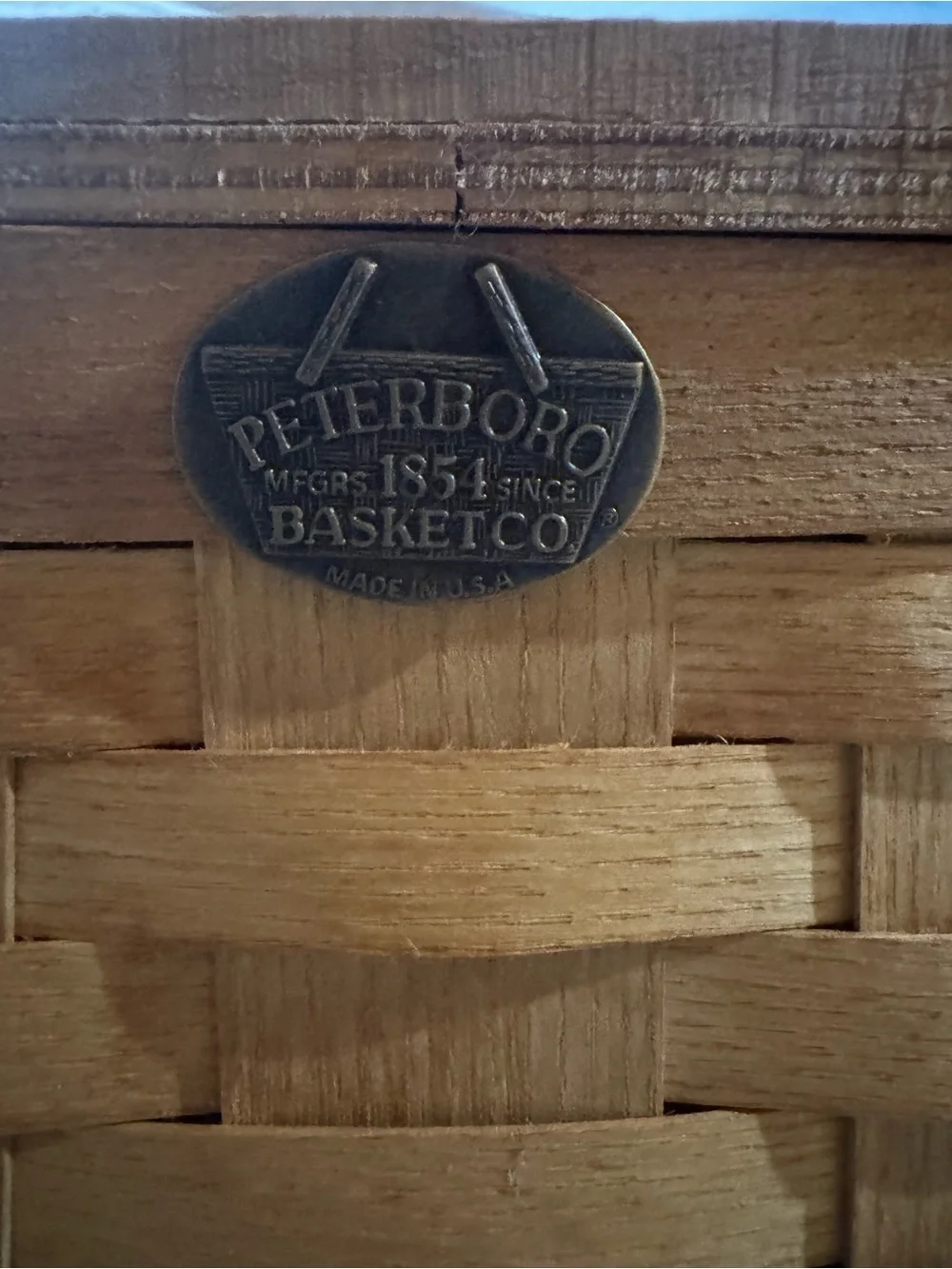 Handwoven Tan Wood Storage Basket with Hinged Lid